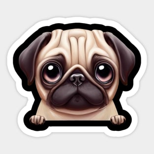 Lovely Pug Design Sticker